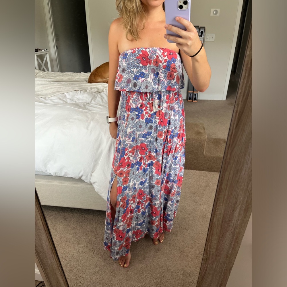 Japna Floral Maxi Dress Strapless Small